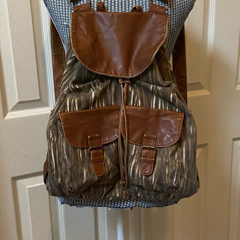 Aldo Brown Cotton Backpack